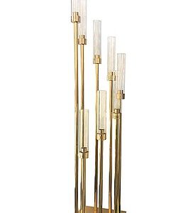 8 Holder Multi Height Gold Candelabra