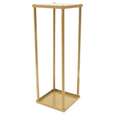 Gold Metal Rectangle Flower Stand